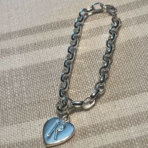 SILVER “R” INITIAL BRACELET